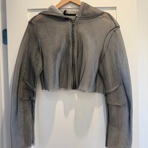 Alo Mesh Hood Crop Jacket